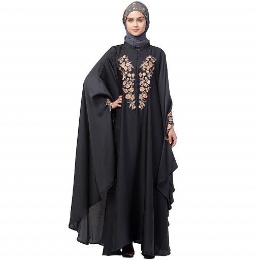 Designer Irani Kaftan with embroidery work- Dark Grey